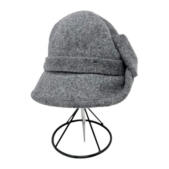 NWT Comhats Gray Wool Blend Bow Front Bucket Hat Size Medium main image 5